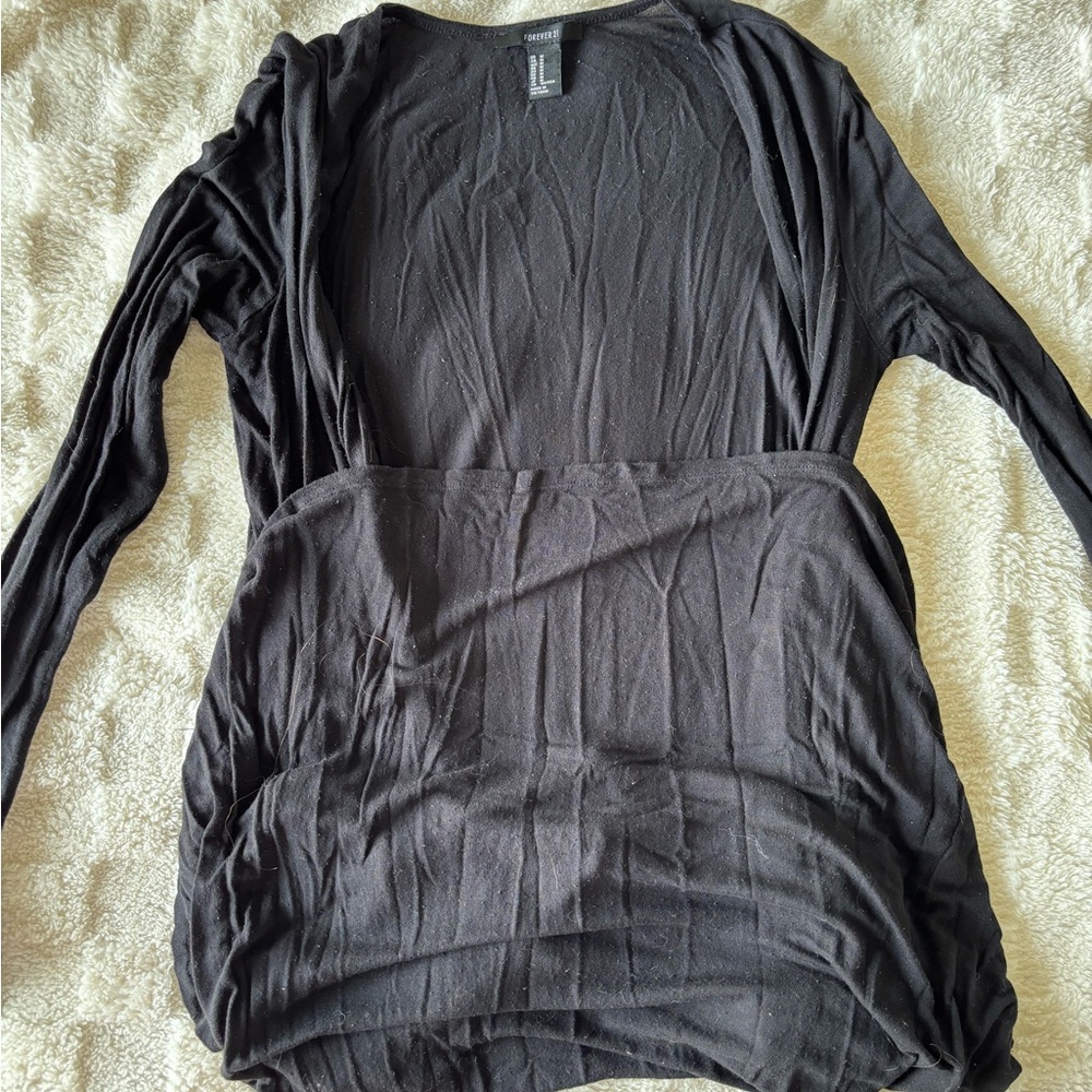 Forever 21 Black Relaxed Extra long Vest